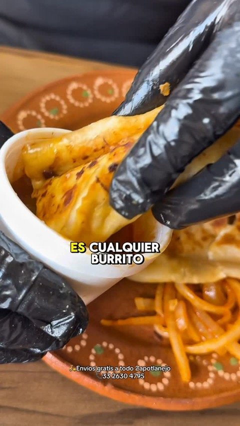 Burrito con cebolla asada